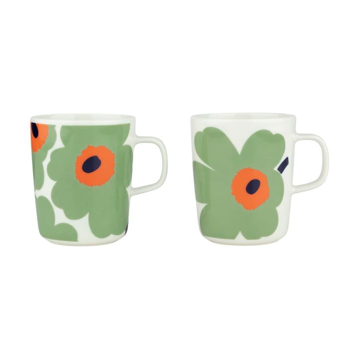 Mug Unikko 2,5 dl, lot de 2 - White-sage-orange-dark blue - Marimekko