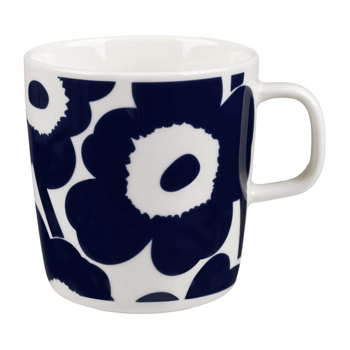 Mug Unikko 40 cl - Blanc-bleu foncé - Marimekko