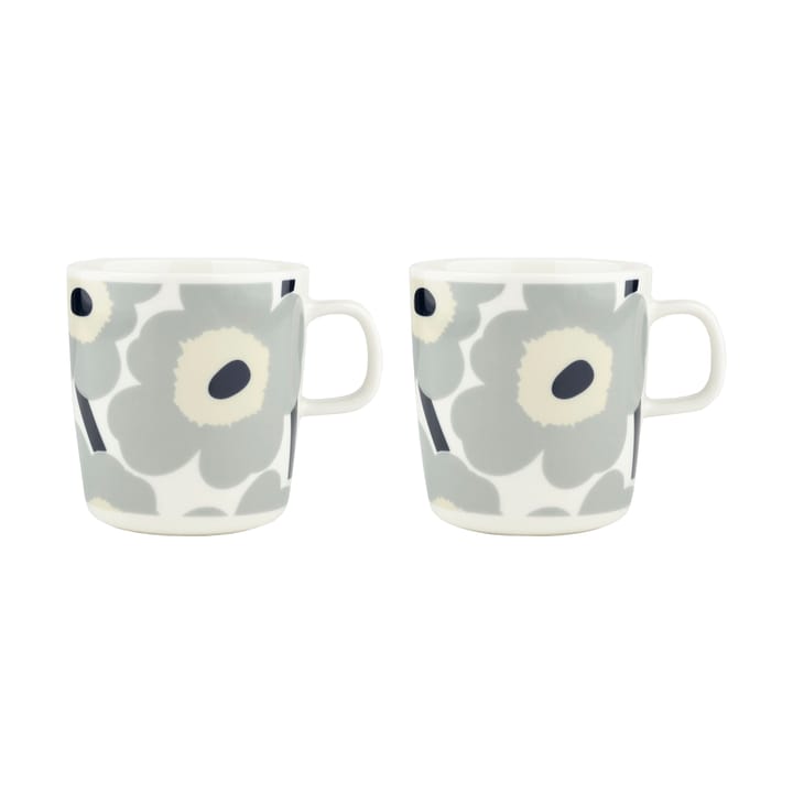 Mug Unikko 40 cl lot de 2 - White-light grey-sand-dark blue - Marimekko