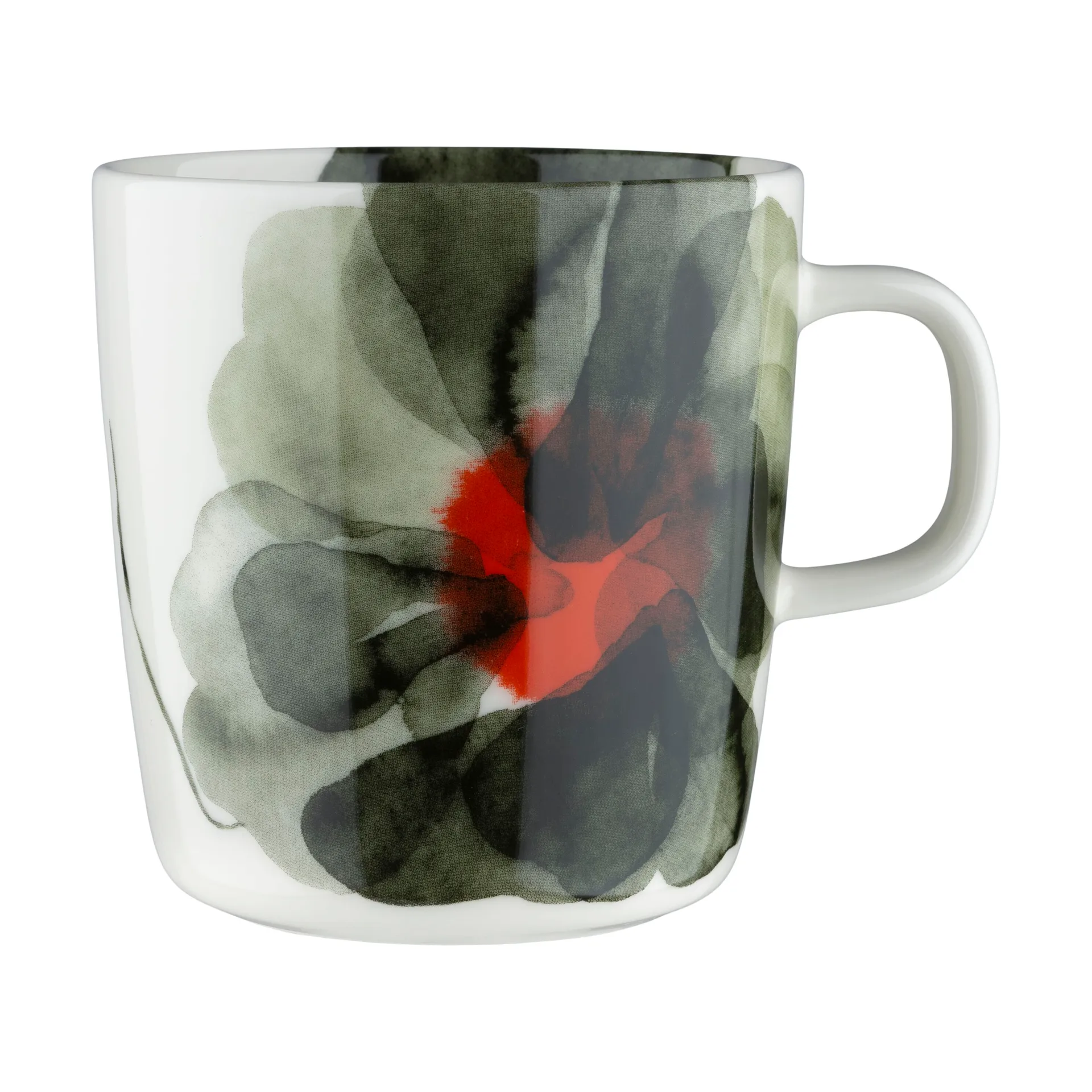 Mug Valssi 40 cl, White-forest green-tomato red Marimekko
