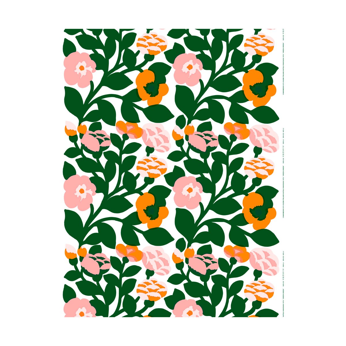 Marimekko Nappe cirée Green green Vert-orange | Design Scandinave | Nappes | Vert