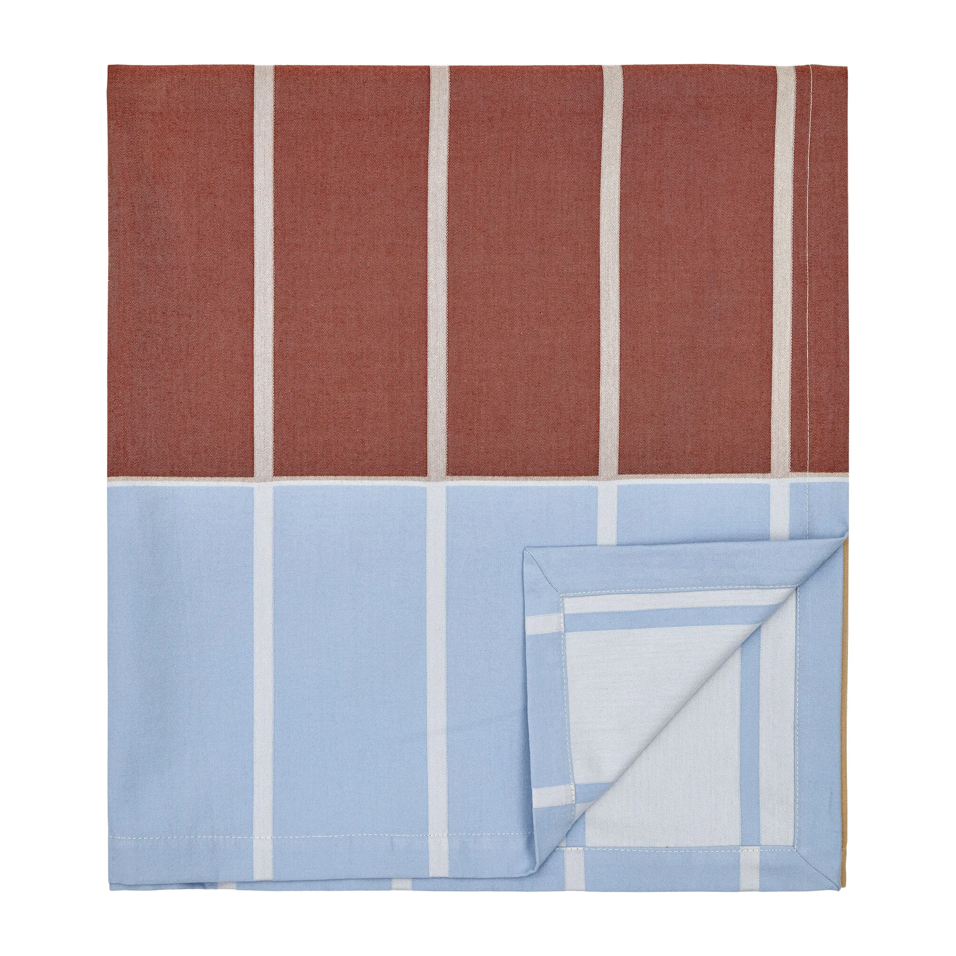 Nappe Tiiliskivi 156x250 cm, Bleu clair-brun rouge-beige Marimekko