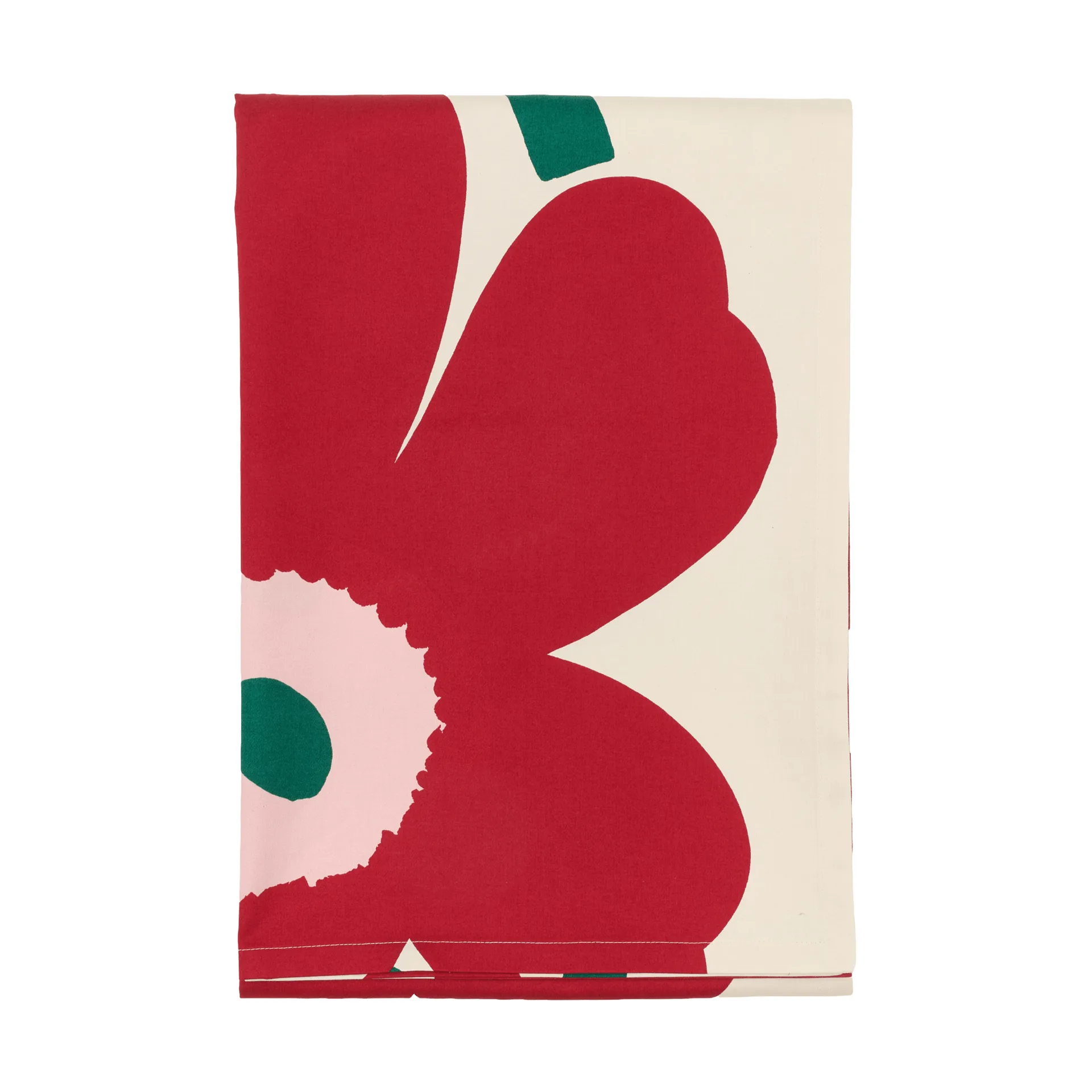 Nappe Unikko, Off white-cranberry-rose, 135x250 cm Marimekko