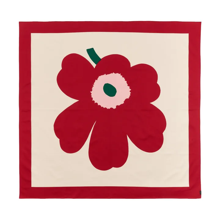 Nappe Unikko - Off white-cranberry-rose, 140x140 cm - Marimekko