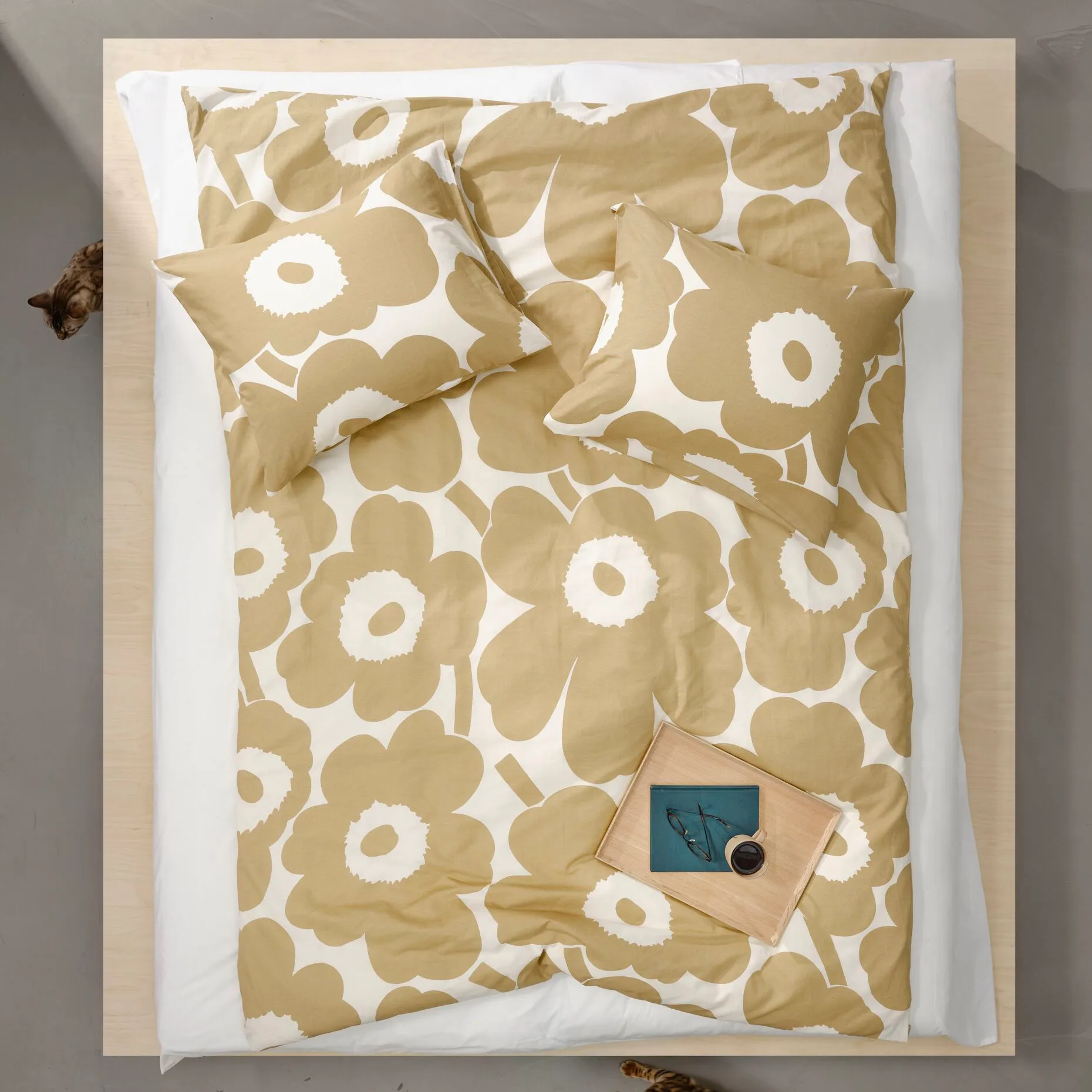 Oreiller Unikko coton-chanvre 50x60 cm, Beige Marimekko