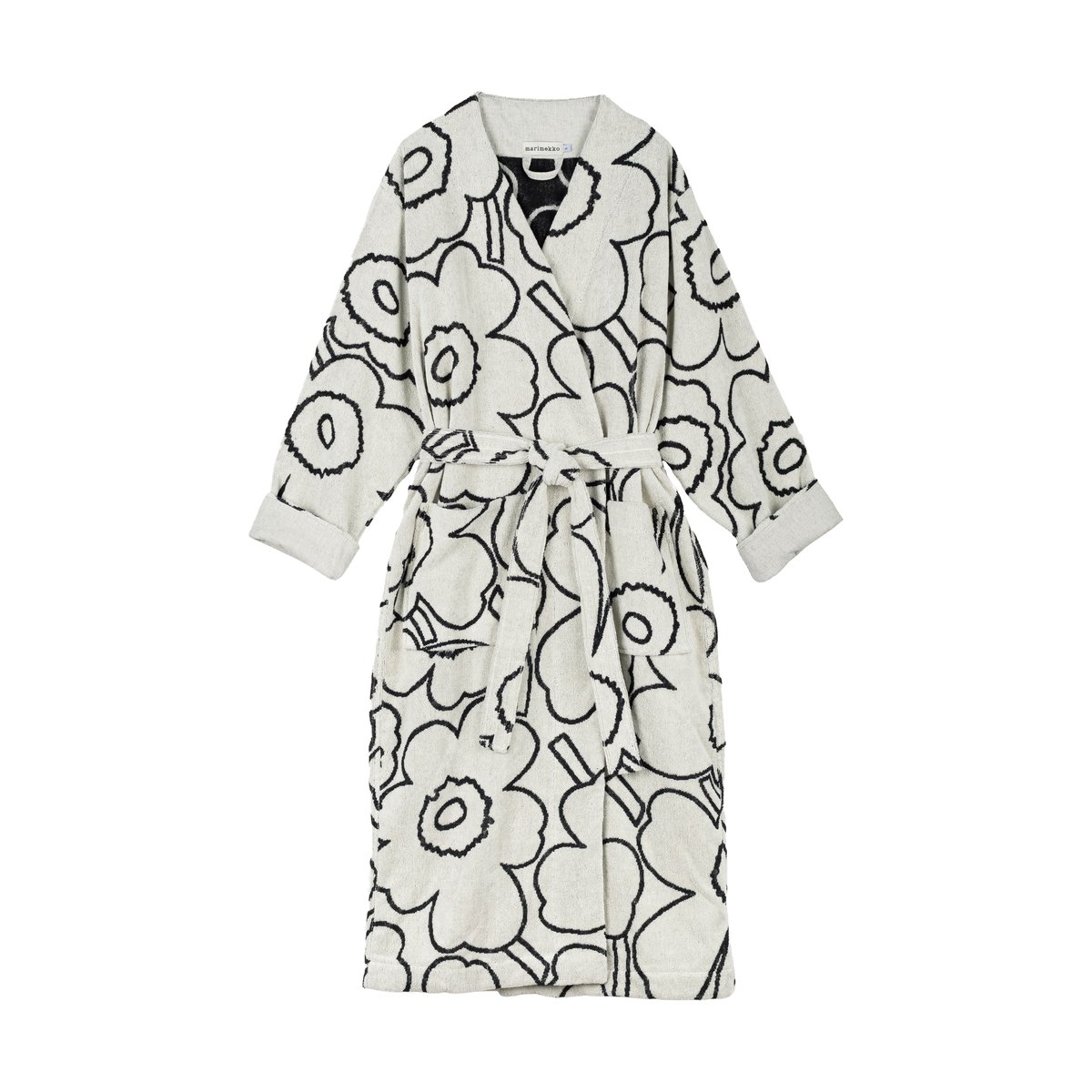 Marimekko Peignoir Piirto Unikko black M | Design Scandinave | Robes de chambre & peignoirs | Noir