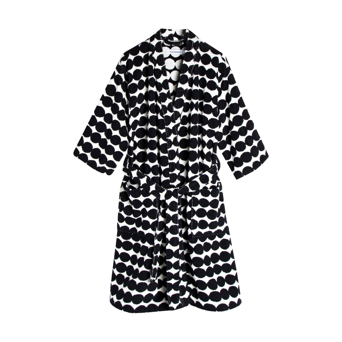 Marimekko Peignoir Räsymatto Black-white, S | Design Scandinave | Robes de chambre & peignoirs | Blanc