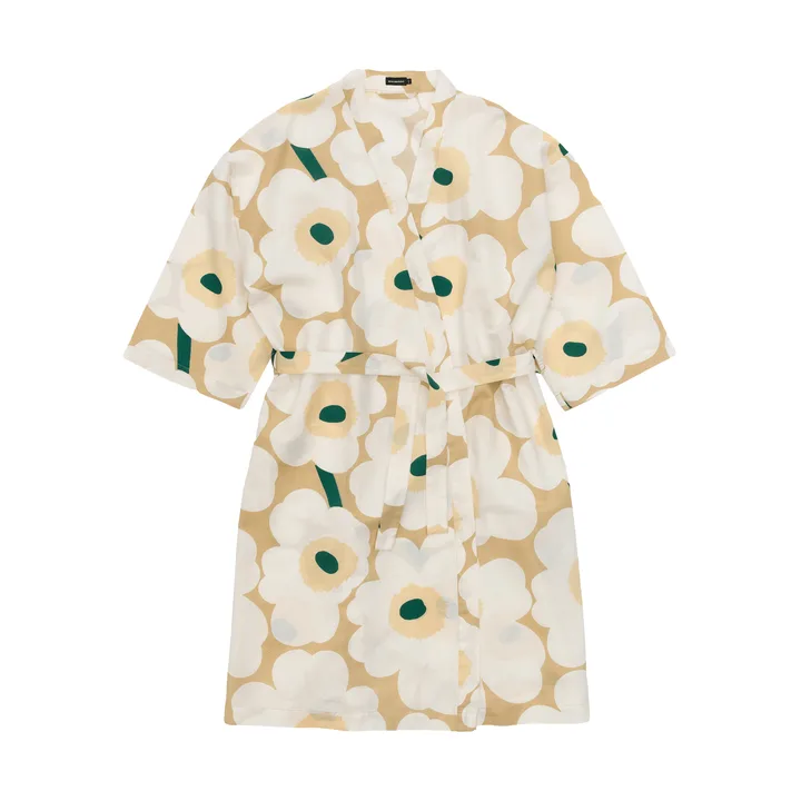 Peignoir Unikko S/M - Sand-off white-hay-emerald - Marimekko