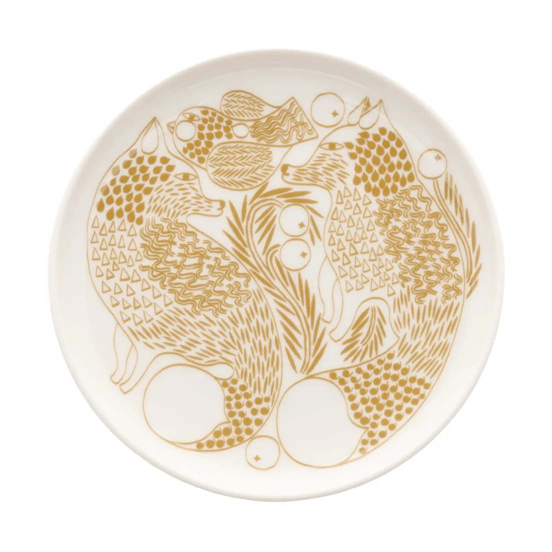Piirto Ketunmarja assiette, White-bronze brun, Ø13,5 cm Marimekko
