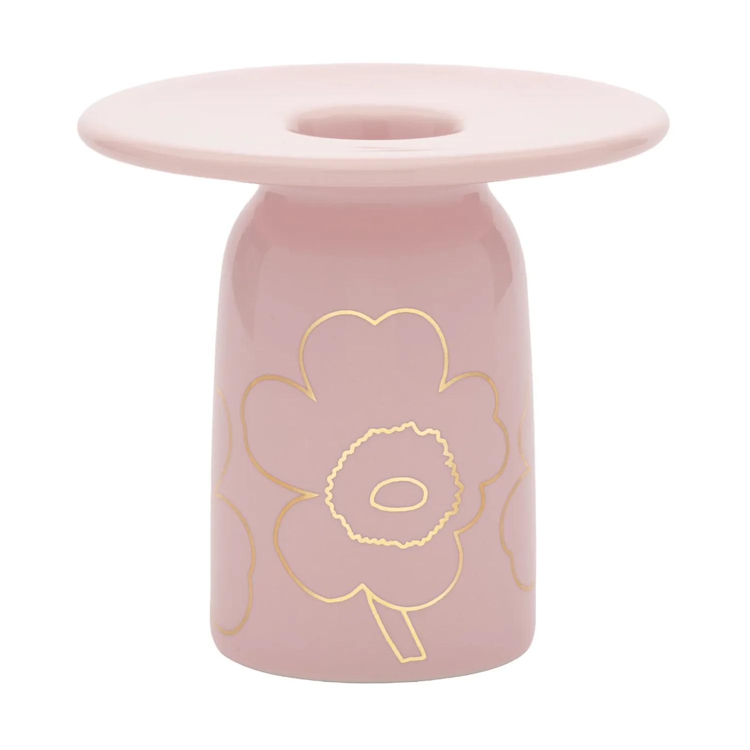 Piirto Unikko bougeoir, Pink-gold Marimekko