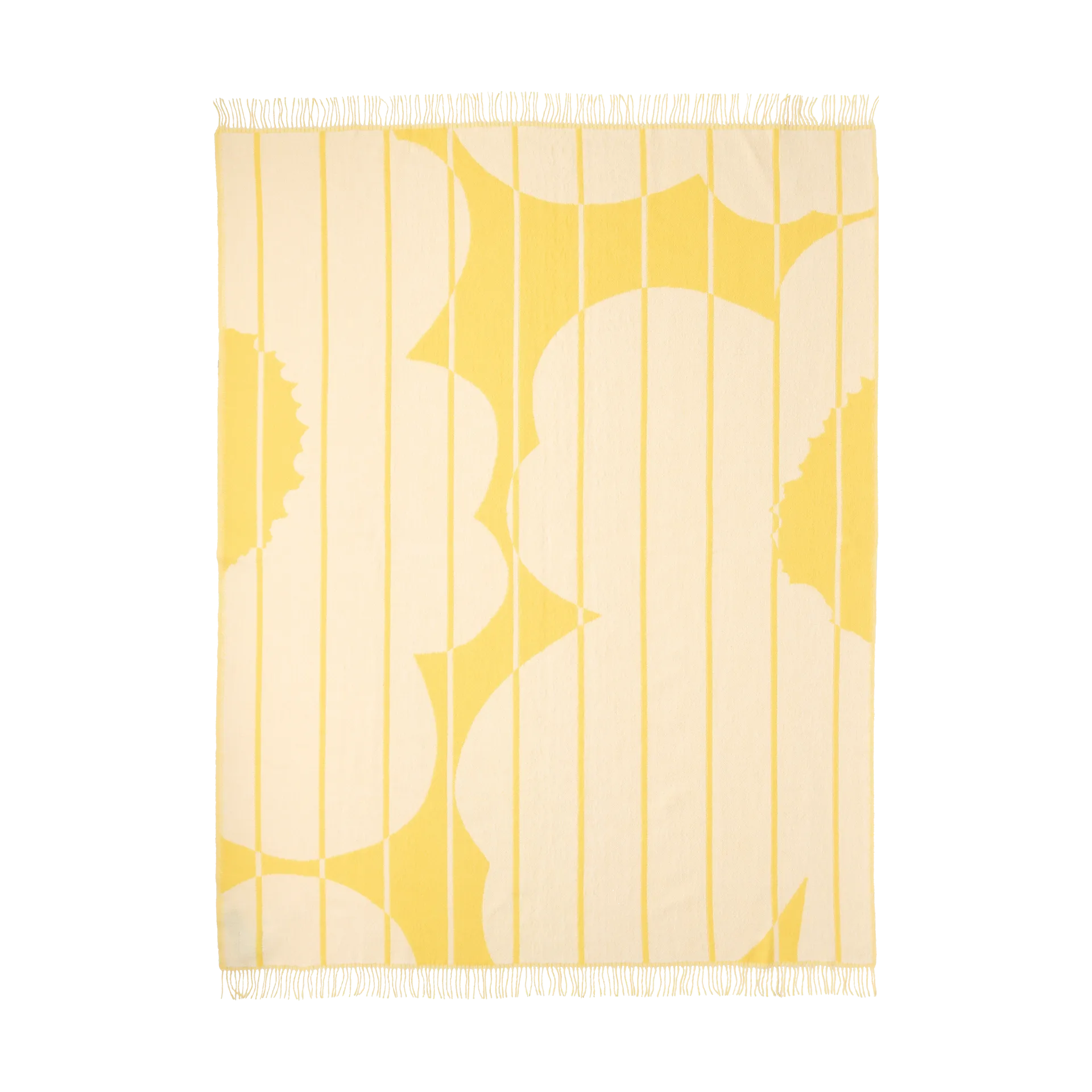Plaid en laine Vesi Unikko 140x180 cm, Spring yellow-ecru Marimekko