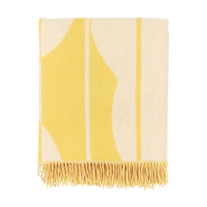 Plaid en laine Vesi Unikko 140x180 cm - Spring yellow-ecru - Marimekko