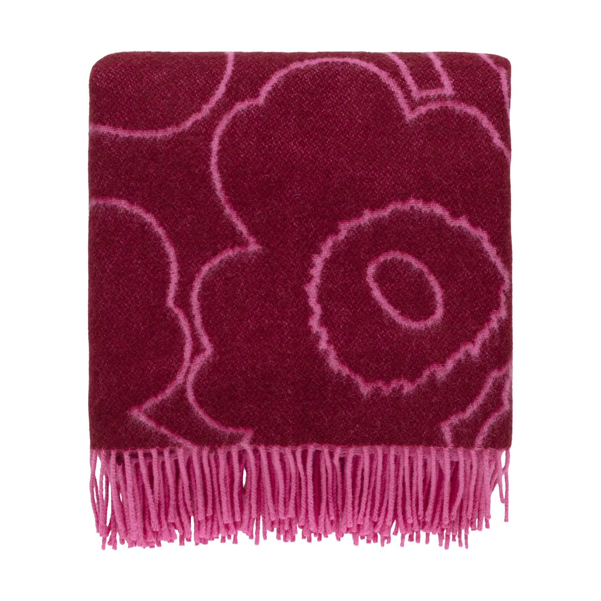 Plaid Piirto Unikko 130x170 cm, Bordeaux-fuchsia Marimekko
