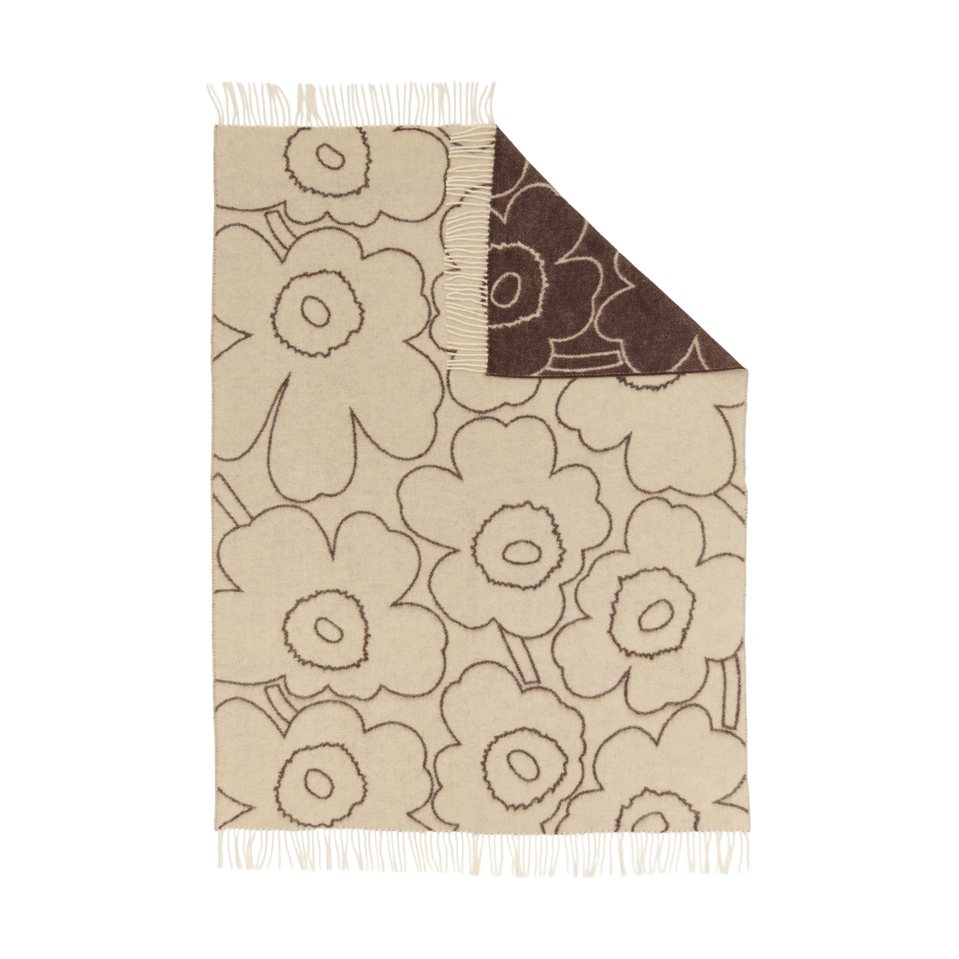Plaid Piirto Unikko 130x170 cm, Off white-taupe Marimekko