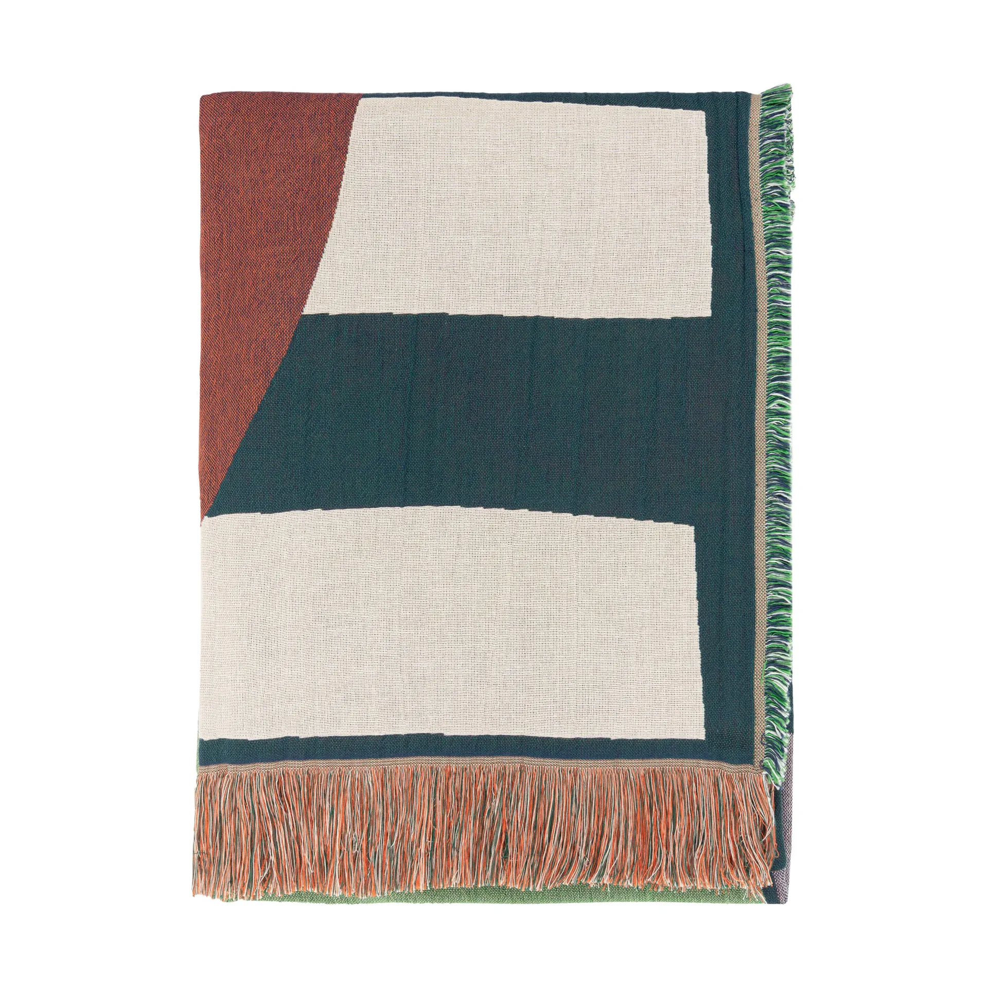 Plaid Siirto jacquard 140x180 cm, Powder-d. blue-l. blue-coral Marimekko