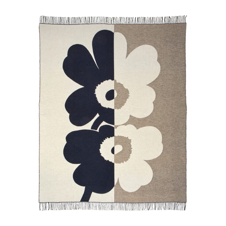Plaid Suur Unikko 130x170 cm, Bleu foncé-sable-blanc cassé-doré Marimekko