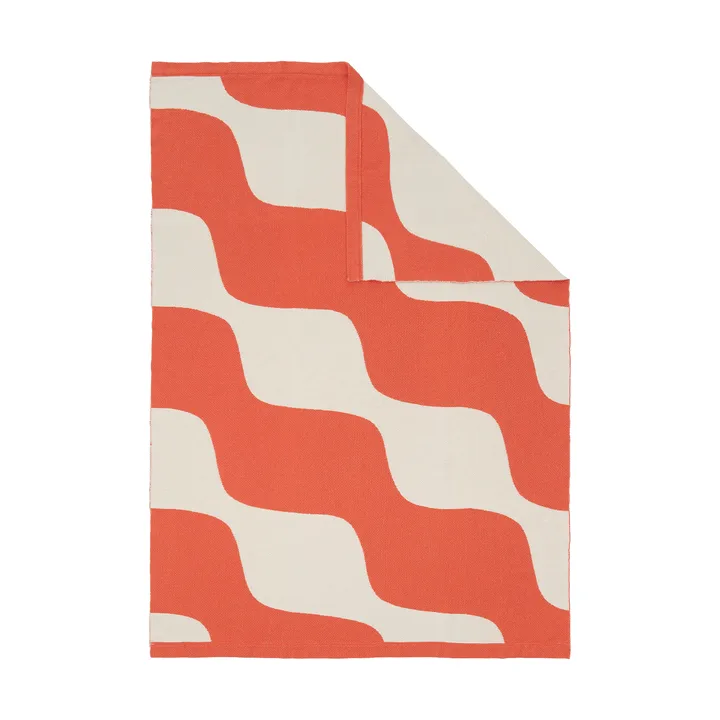 Plaid Taifuuni - Off white-orange red, 140x180 cm - Marimekko