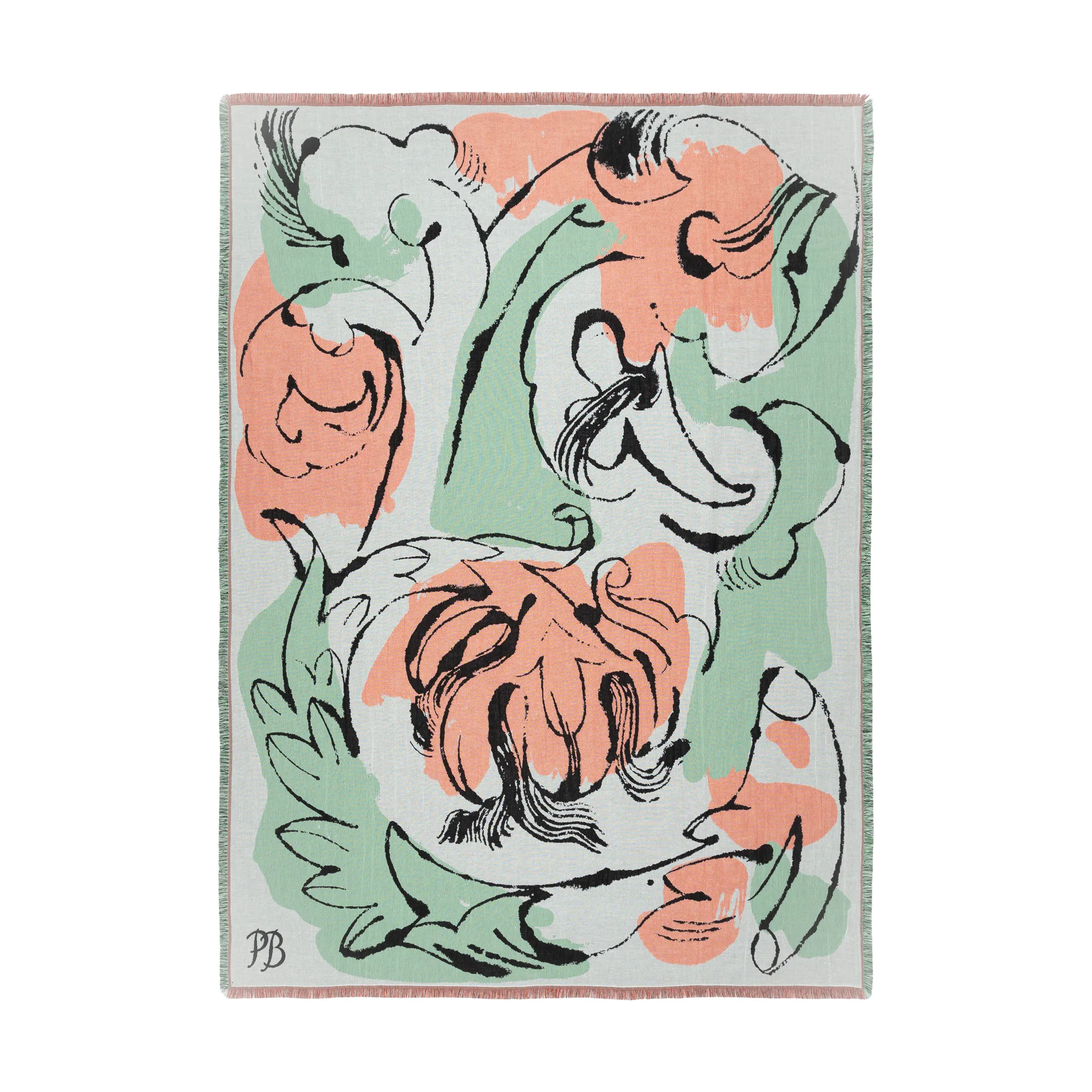 Plaid Vildstjälk 130x180 cm, Offwhite-dark blue- orange-rouge Marimekko