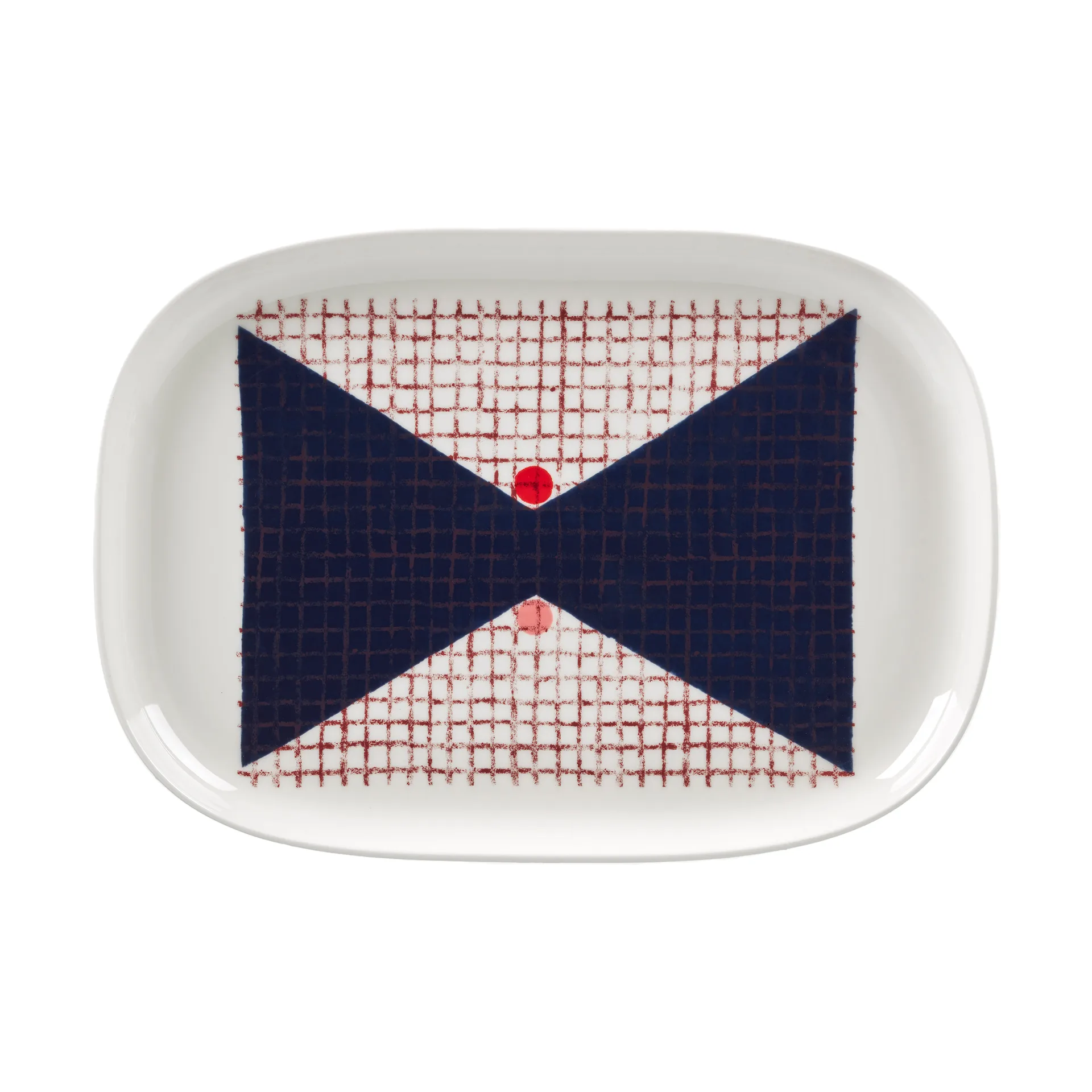 Plat à service Tomina 25,5x36 cm, White-dark blue Marimekko