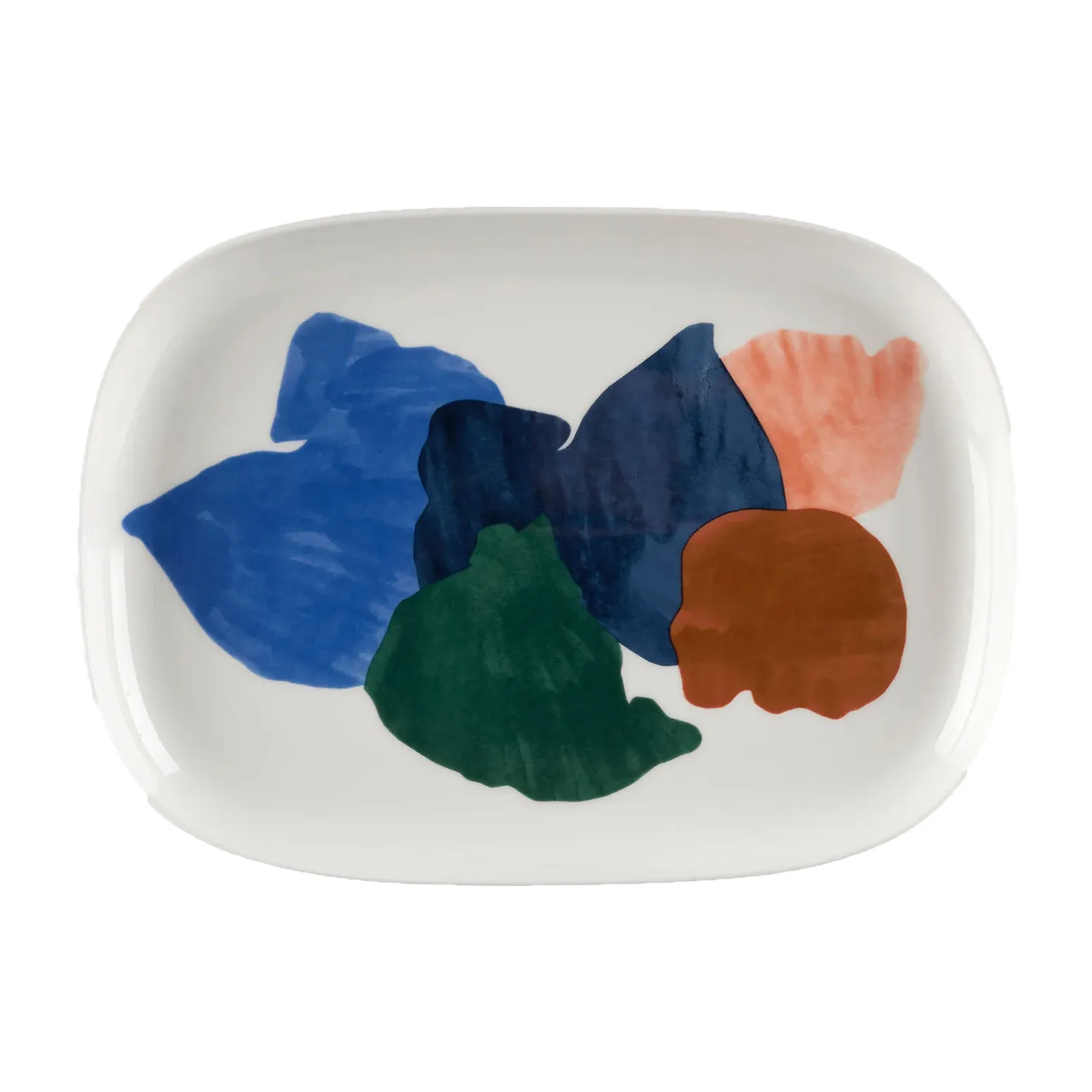 Plat de service Pyykkipäivä 23x32 cm, Blanc-bleu-vert Marimekko