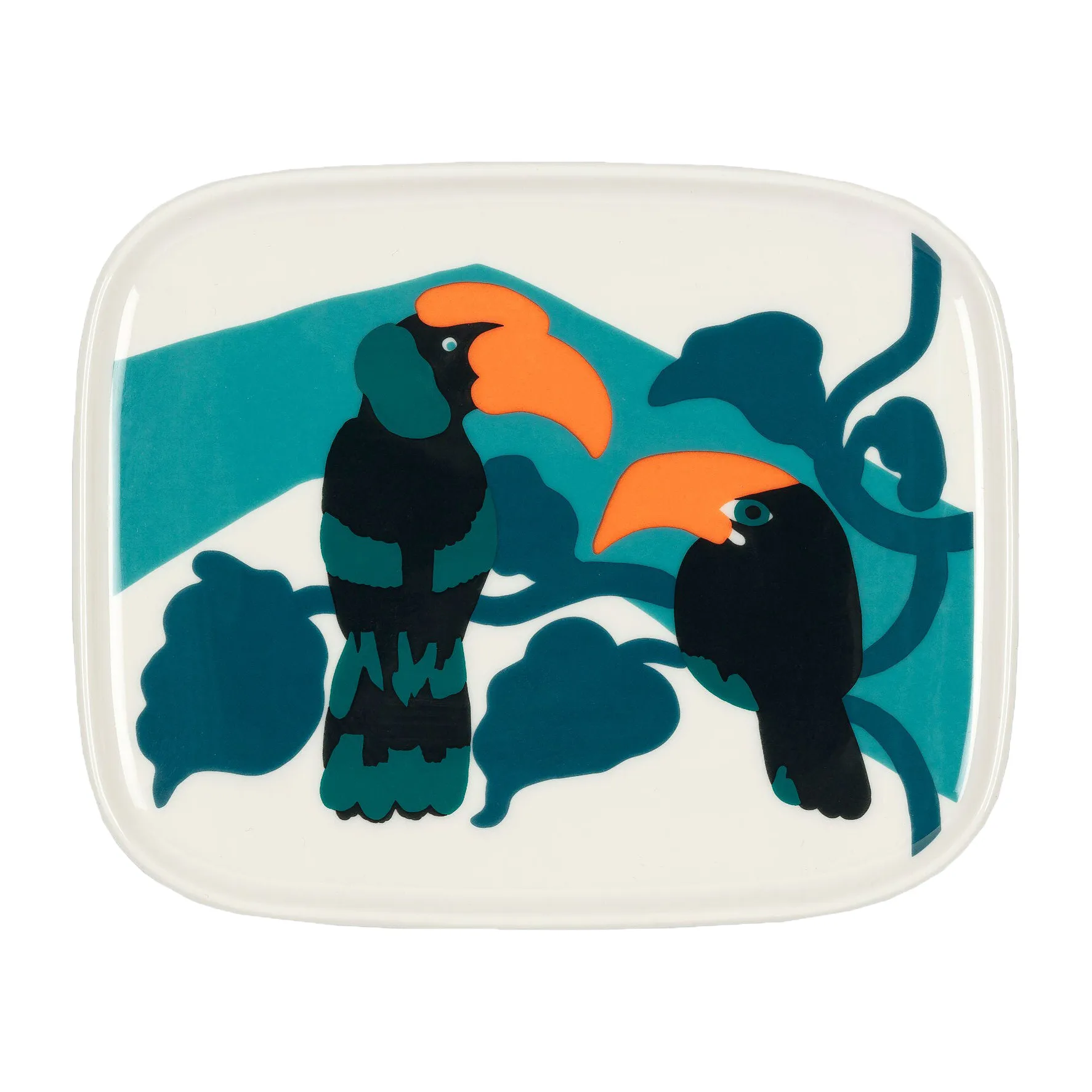 Plat Pepe 12x15 cm, Blanc-turquoise-orange Marimekko