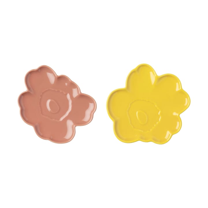 Plat Unikko 13 cm, 2 pièces - L. terra-spring yellow - Marimekko