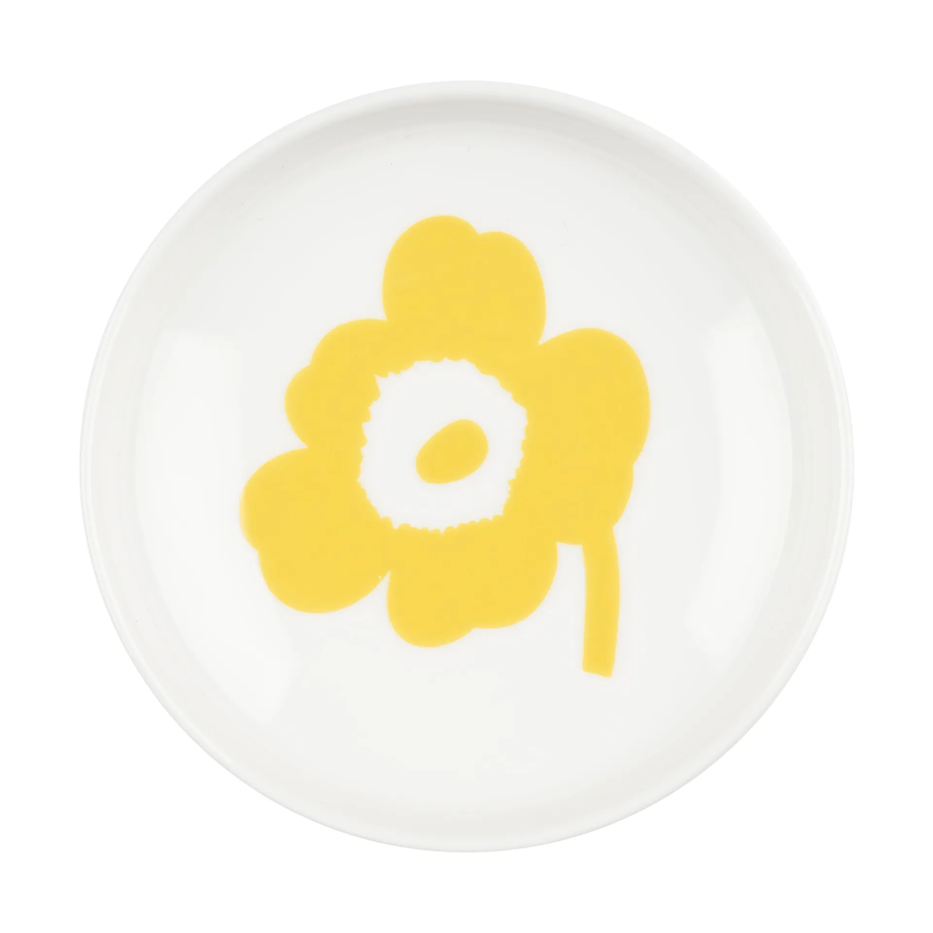 Plat Unikko Ø8,5 cm, White-spring yellow Marimekko