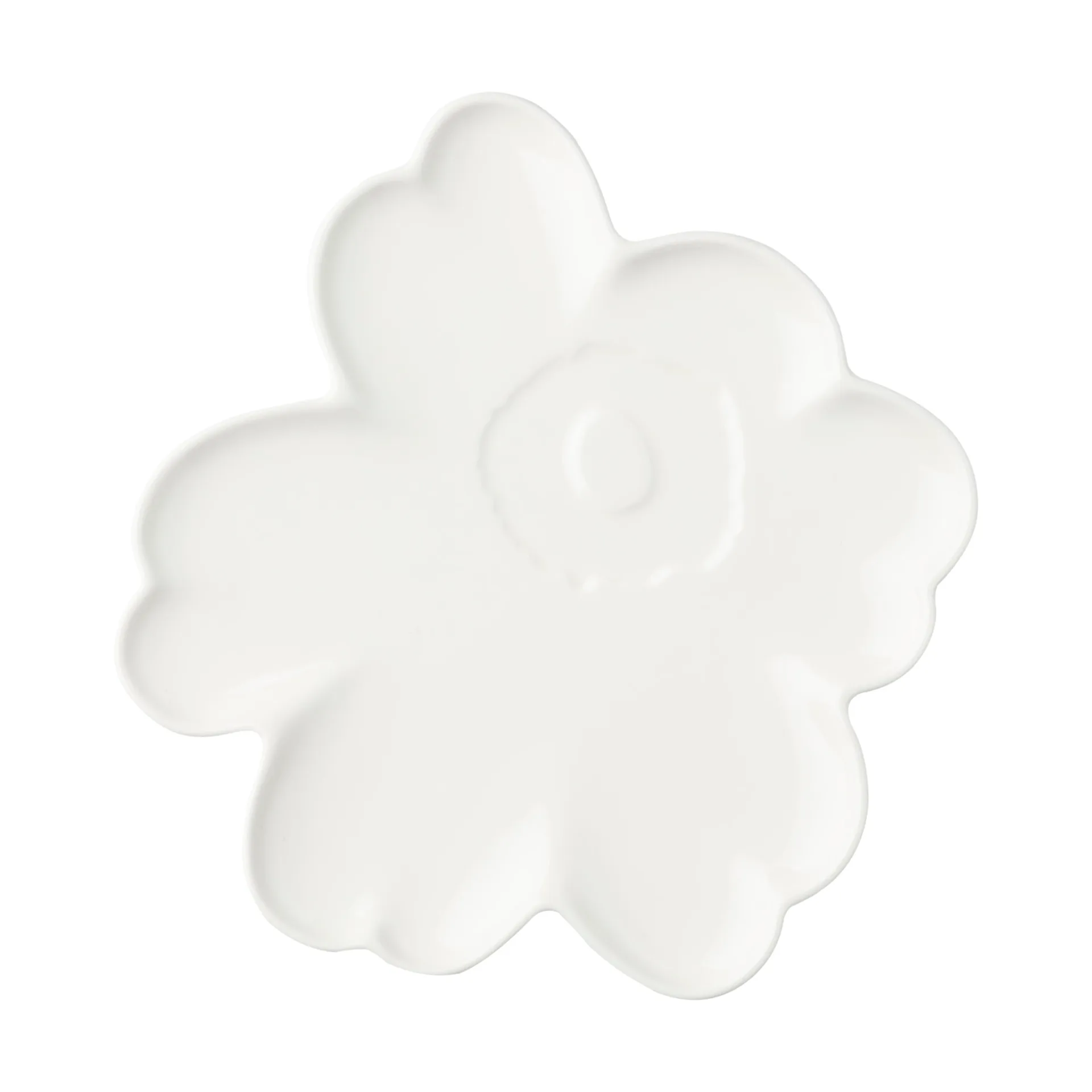 Plat Unikko Shape 20 cm, White Marimekko
