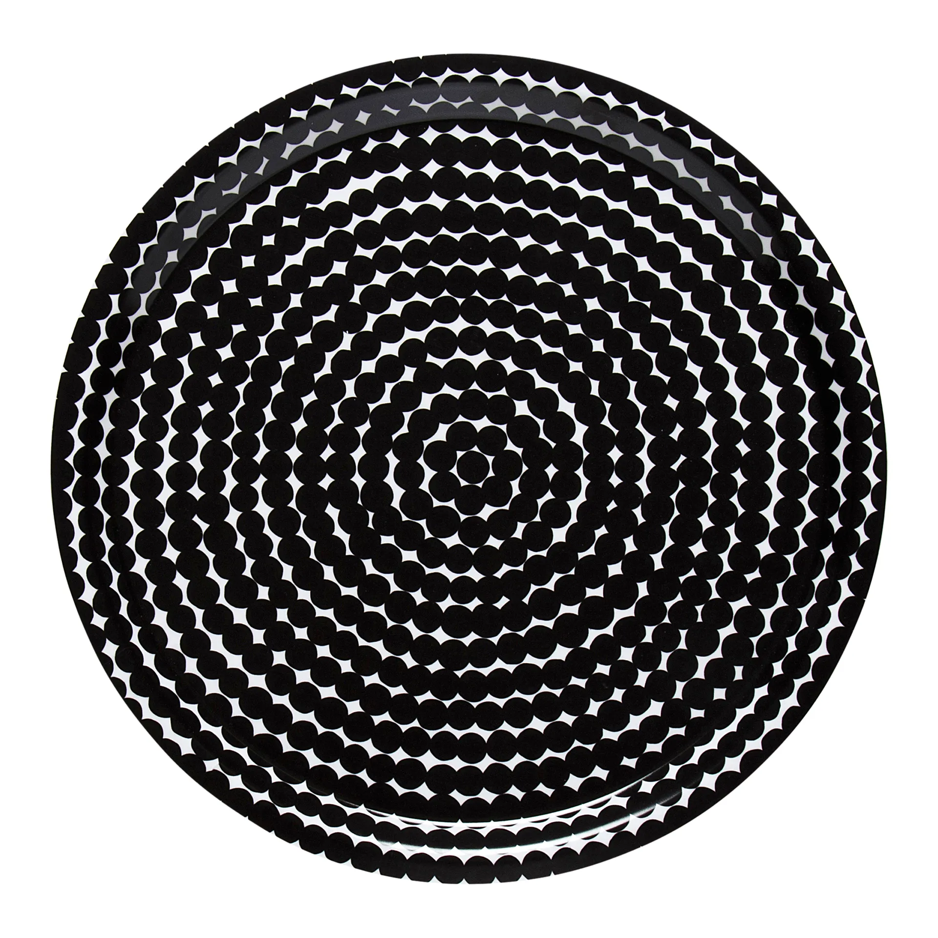Plateau Räsymatto Ø31cm, Noir-blanc Marimekko