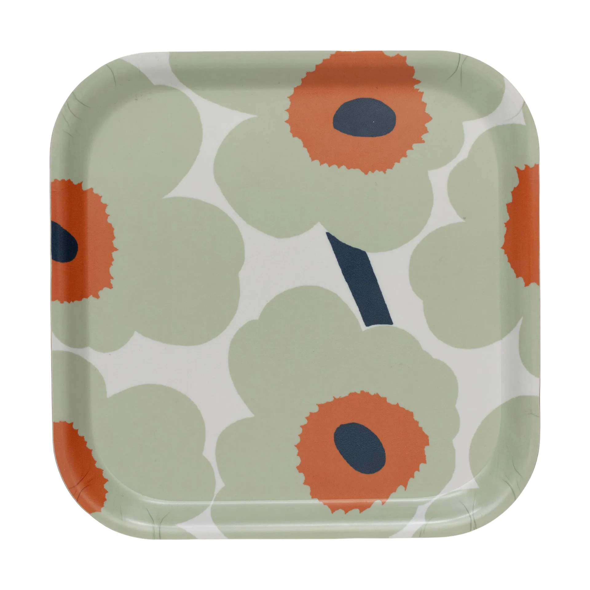 Plateau Unikko 20x20 cm, Off white-sage-orange Marimekko