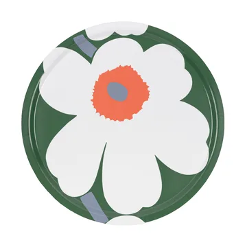 Plateau Unikko 60e anniversaire Ø46 cm - Green-white-orange - Marimekko