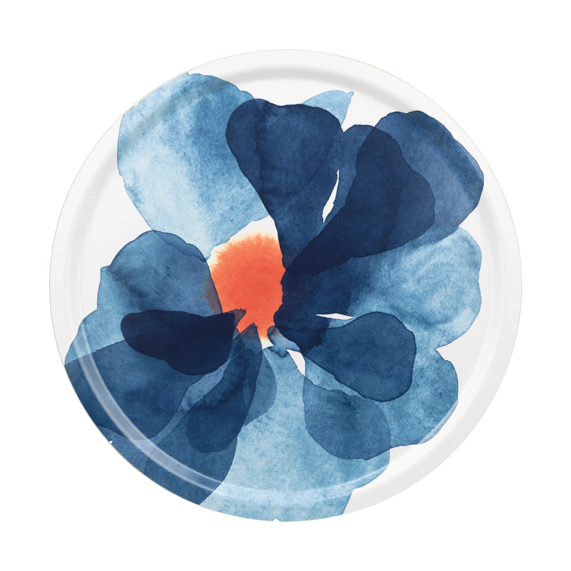 Plateau Valssi Ø46 cm, White-blue-orange Marimekko