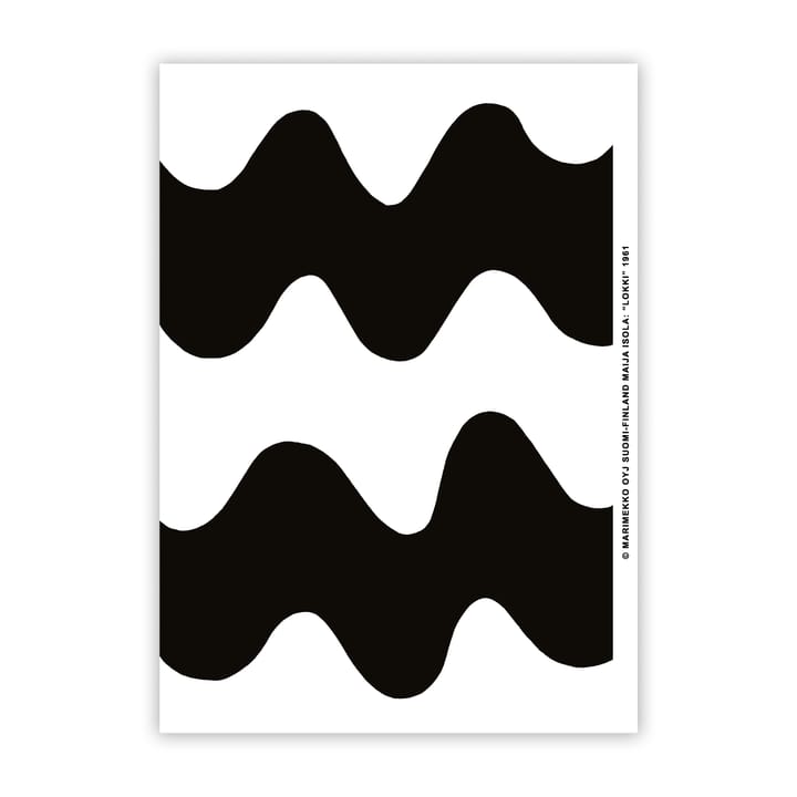 Poster Lokki 50x70 cm - Blanc-noir - Marimekko