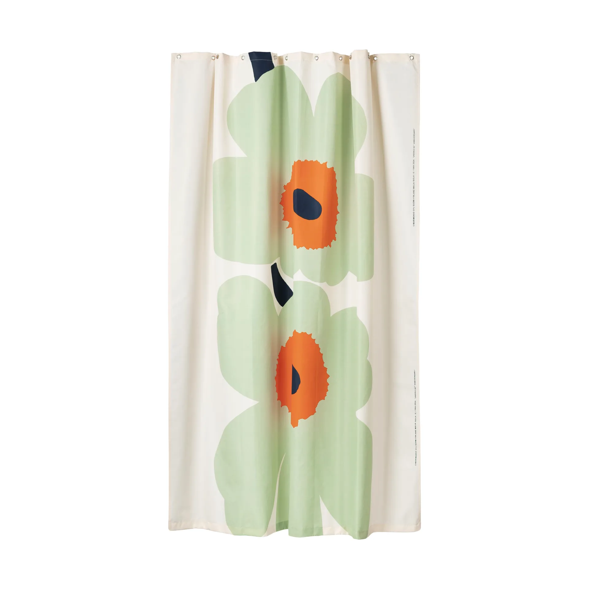 Rideau de douche Unikko 60e anniversaire 180x200 cm, Off white-sage-dark blue Marimekko