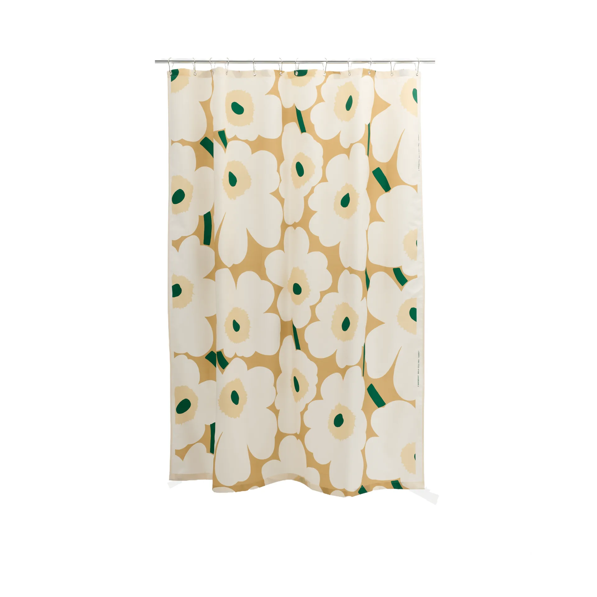 Rideau de douche Unikko, Sand-off white-hay-emerald Marimekko