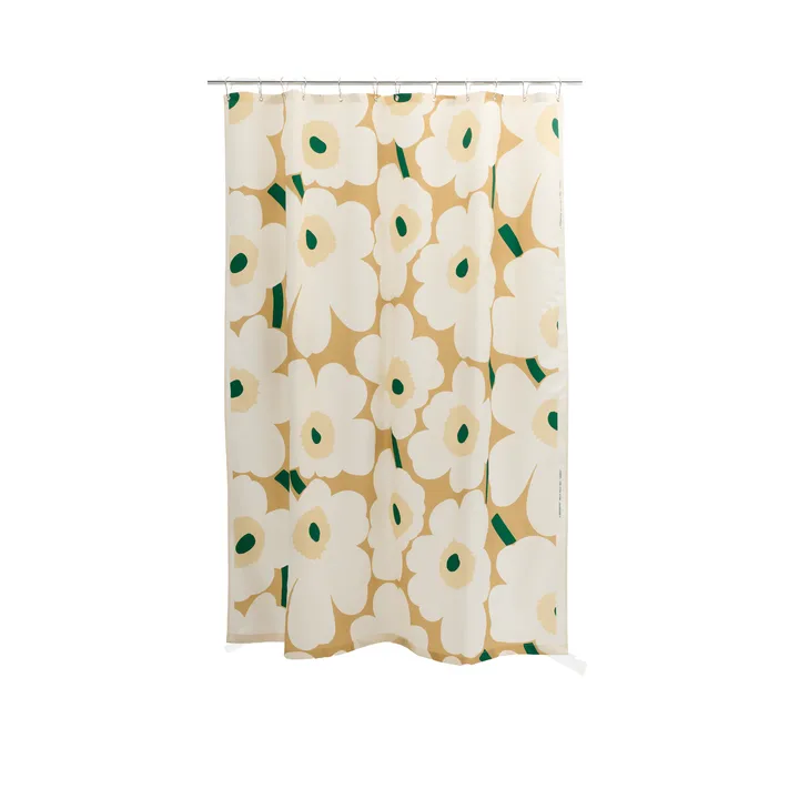 Rideau de douche Unikko - Sand-off white-hay-emerald - Marimekko