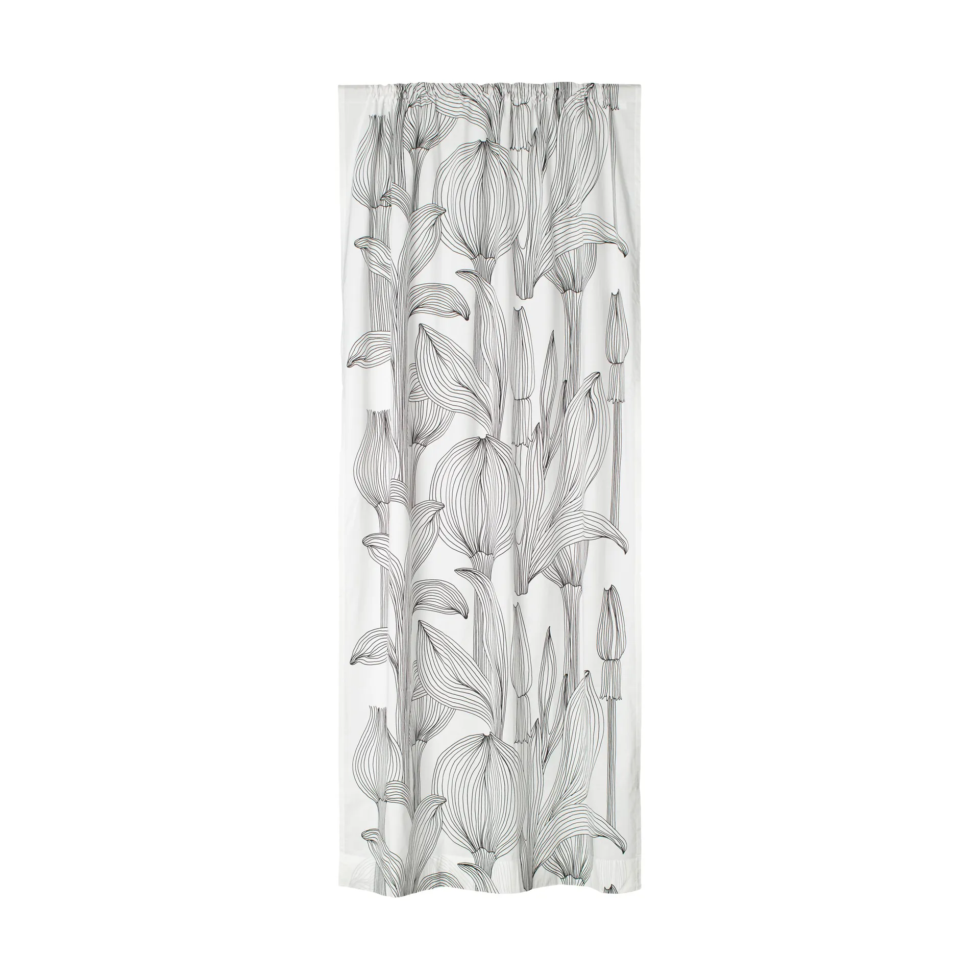 Rideau Kukat Puhkeavat 135x245 cm, White-black Marimekko