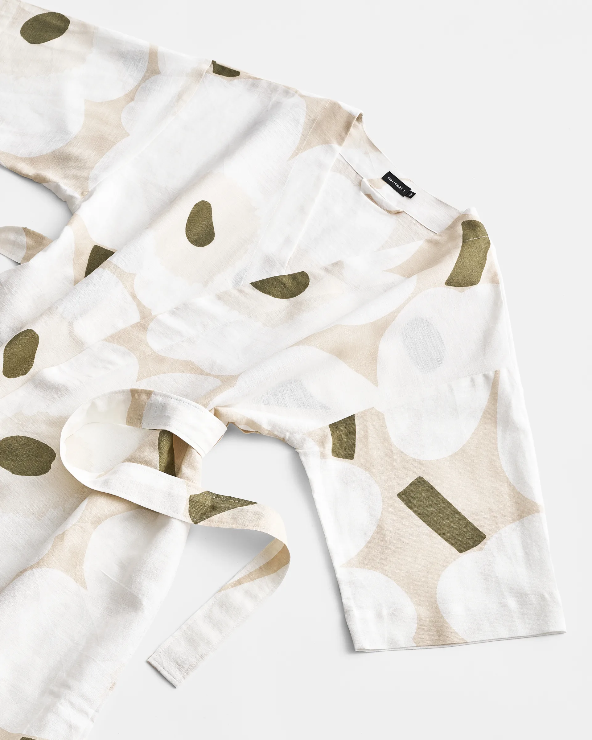 Robe de chambre Unikko, Beige-white-green, S/M Marimekko