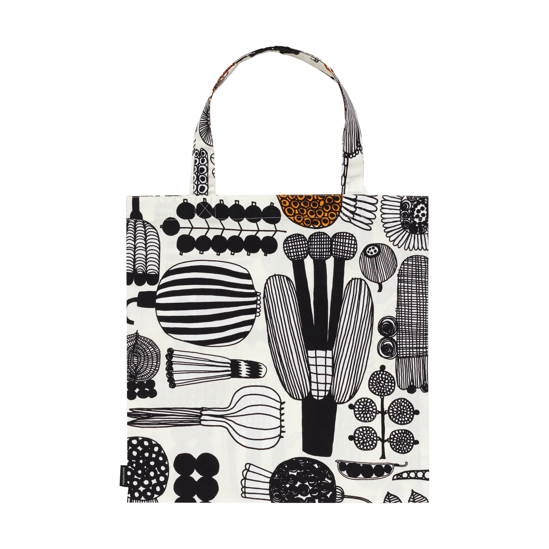 Sac Puutarhurin parhaat 44x43 cm, White-black-orange Marimekko