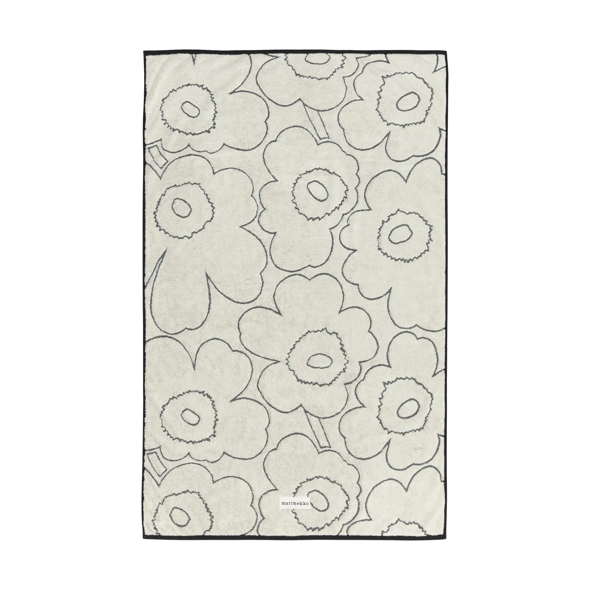 Serviette de bain Piirto Unikko 100x160 cm, Ivory-black Marimekko