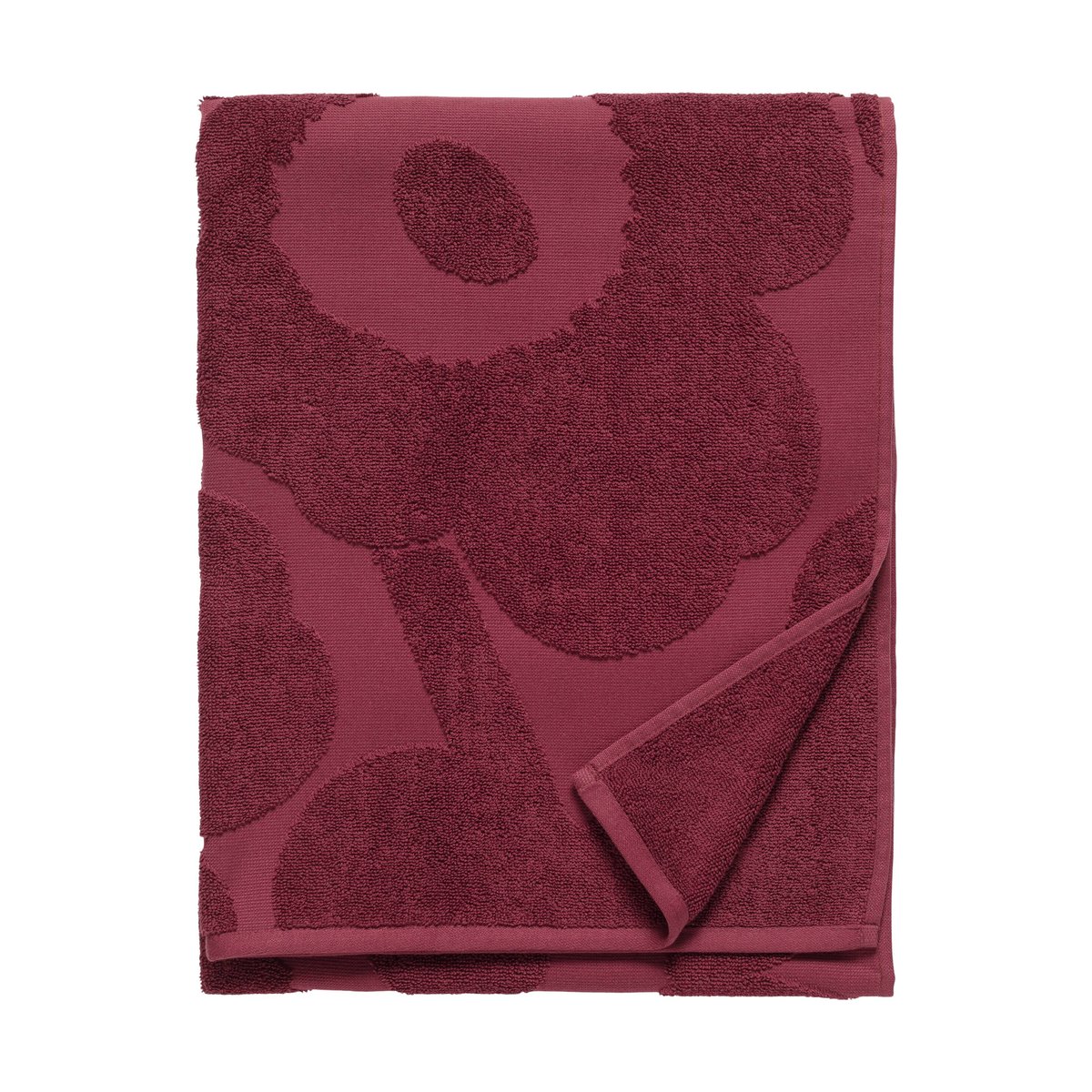 Marimekko Serviette de bain solide Unikko 70x150 cm Rouge foncé