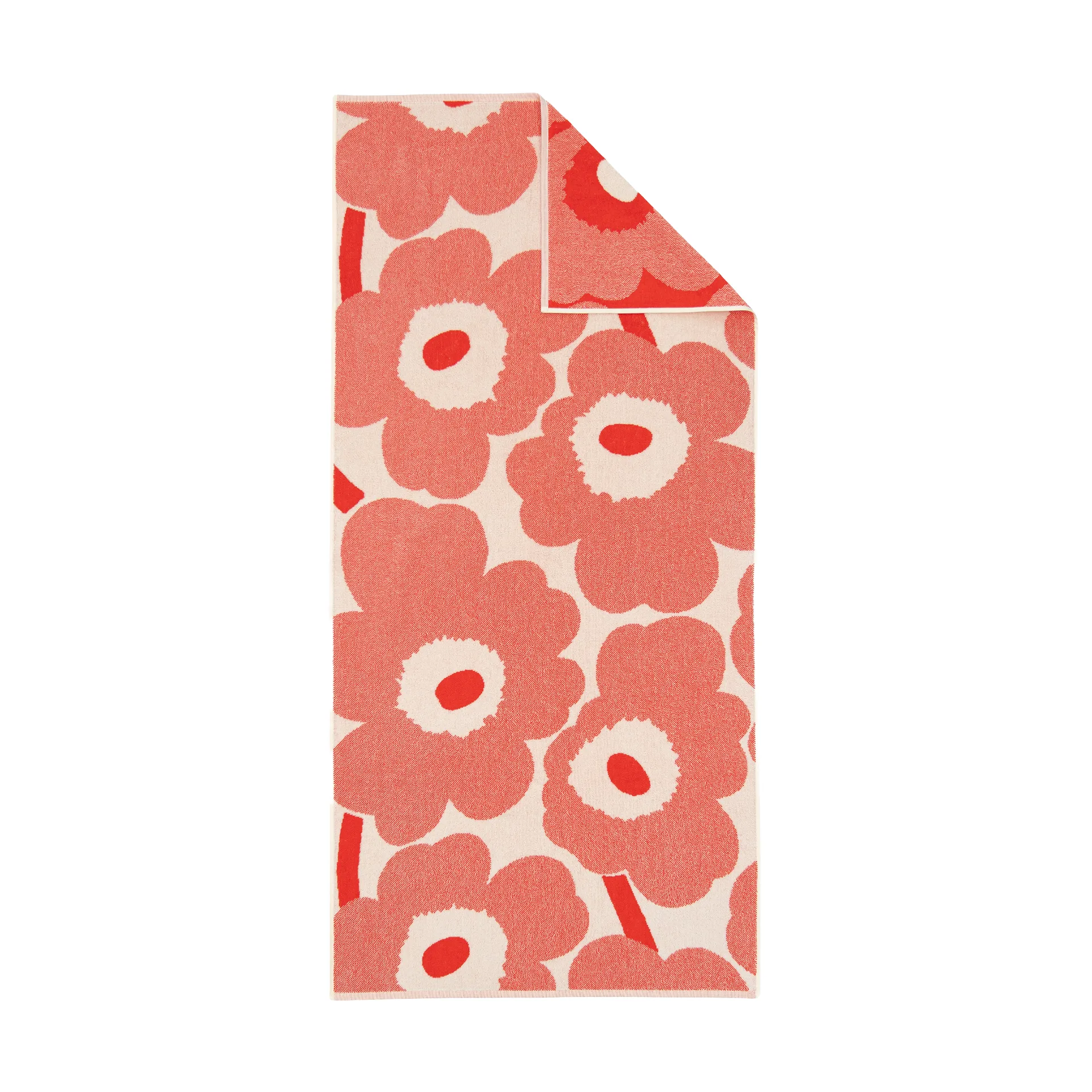 Serviette de bain Unikko 70x150 cm, Off white-orange red Marimekko