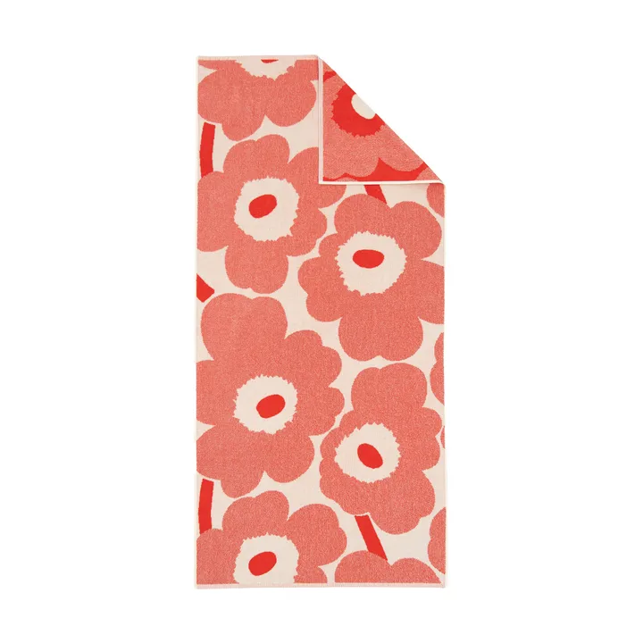 Serviette de bain Unikko 70x150 cm - Off white-orange red - Marimekko