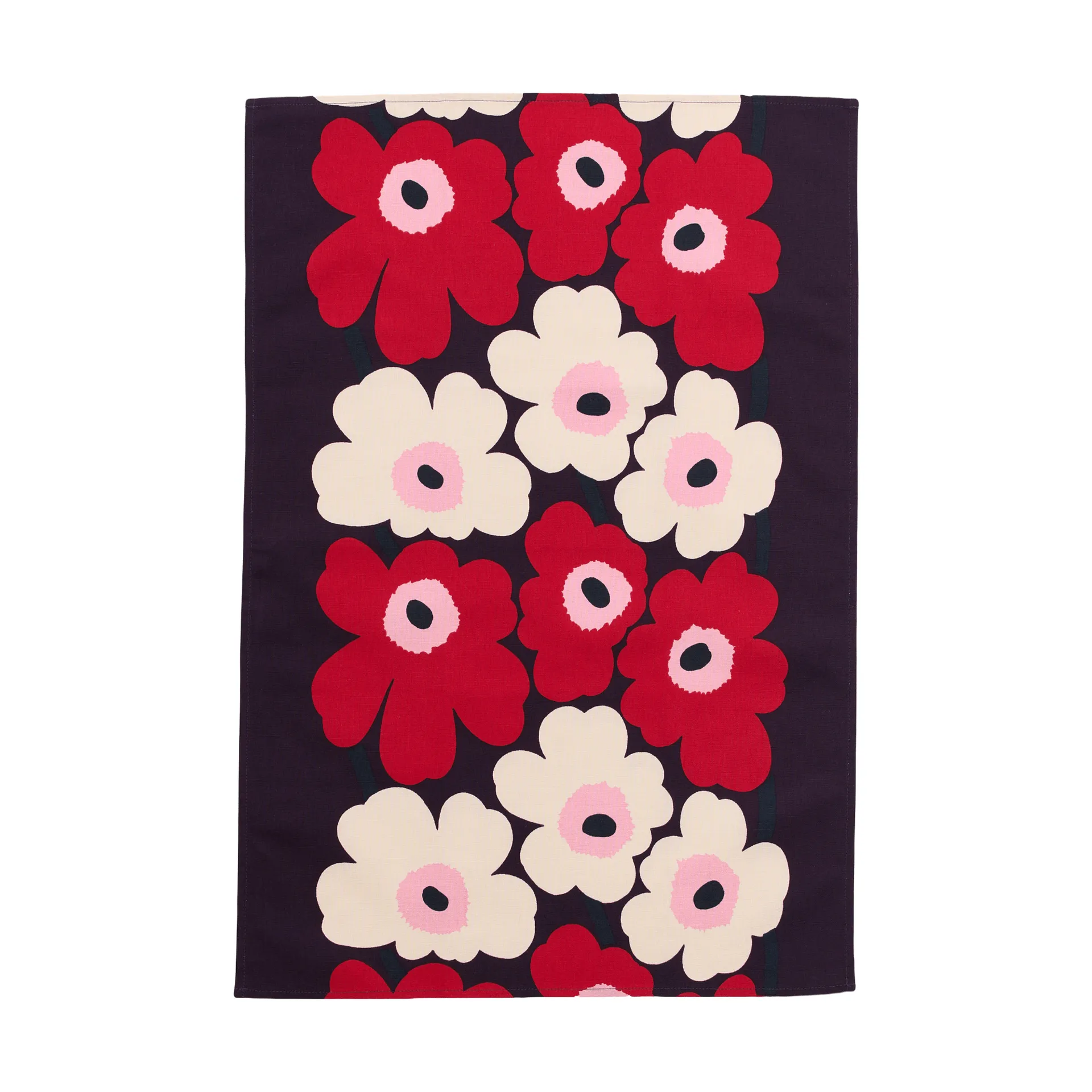Serviette de cuisine Unikko 47x70 cm, Plum-cranberry-off white-rose Marimekko