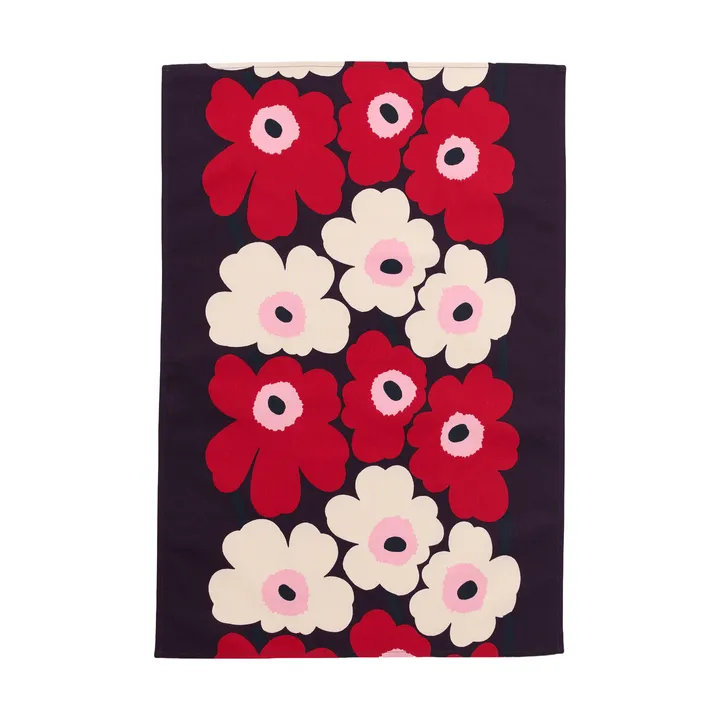 Serviette de cuisine Unikko 47x70 cm - Plum-cranberry-off white-rose - Marimekko