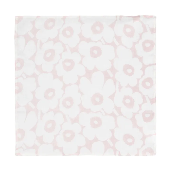 Serviette en tissu Mini unikko 43x43 cm - White-pink - Marimekko
