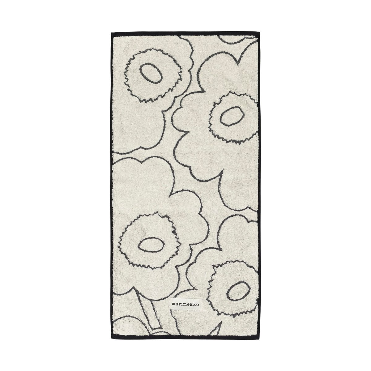 Marimekko Serviette Piirto Unikko 50x100 cm Ivory-black