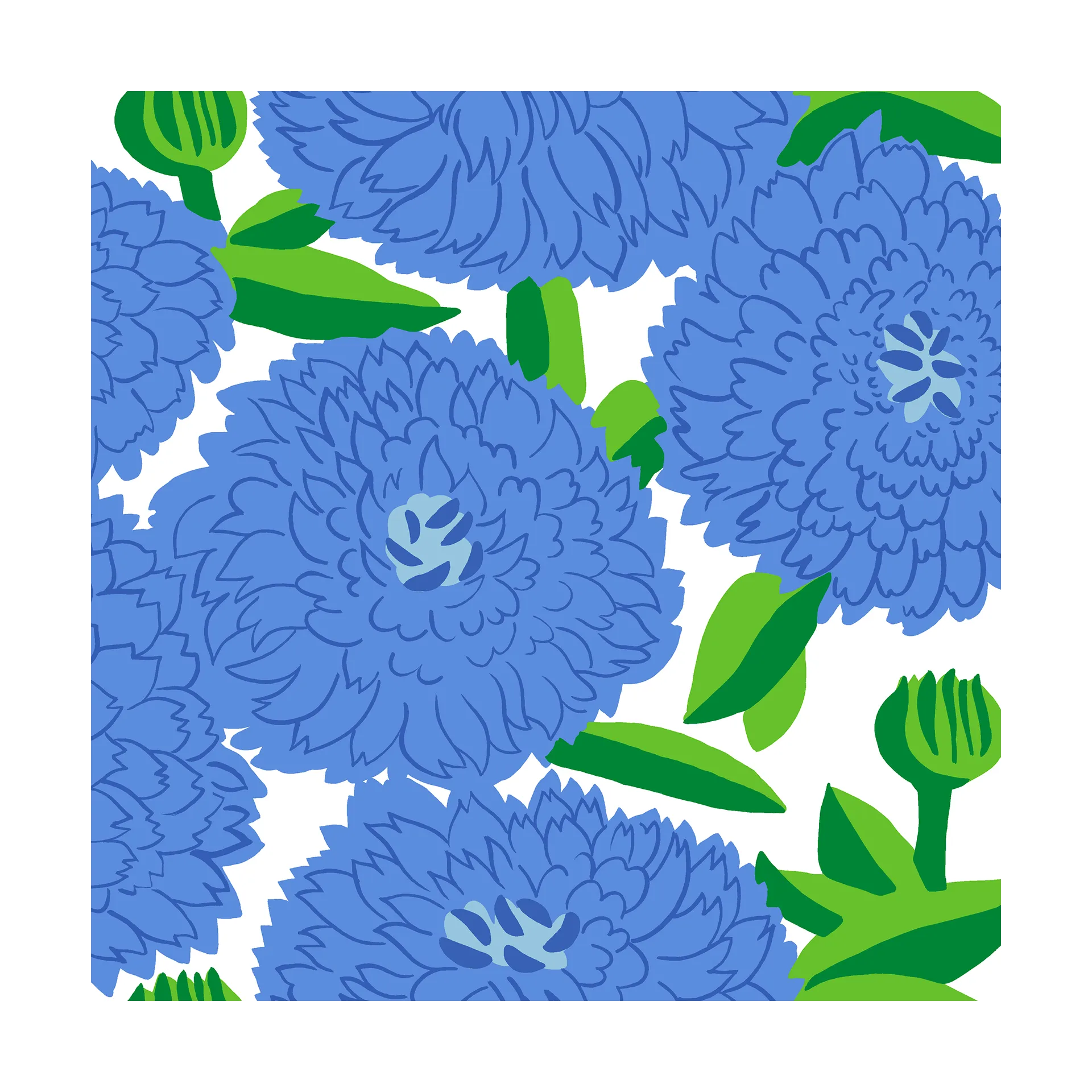 Serviette Primavera 33x33 cm 20-pack, Blue Marimekko