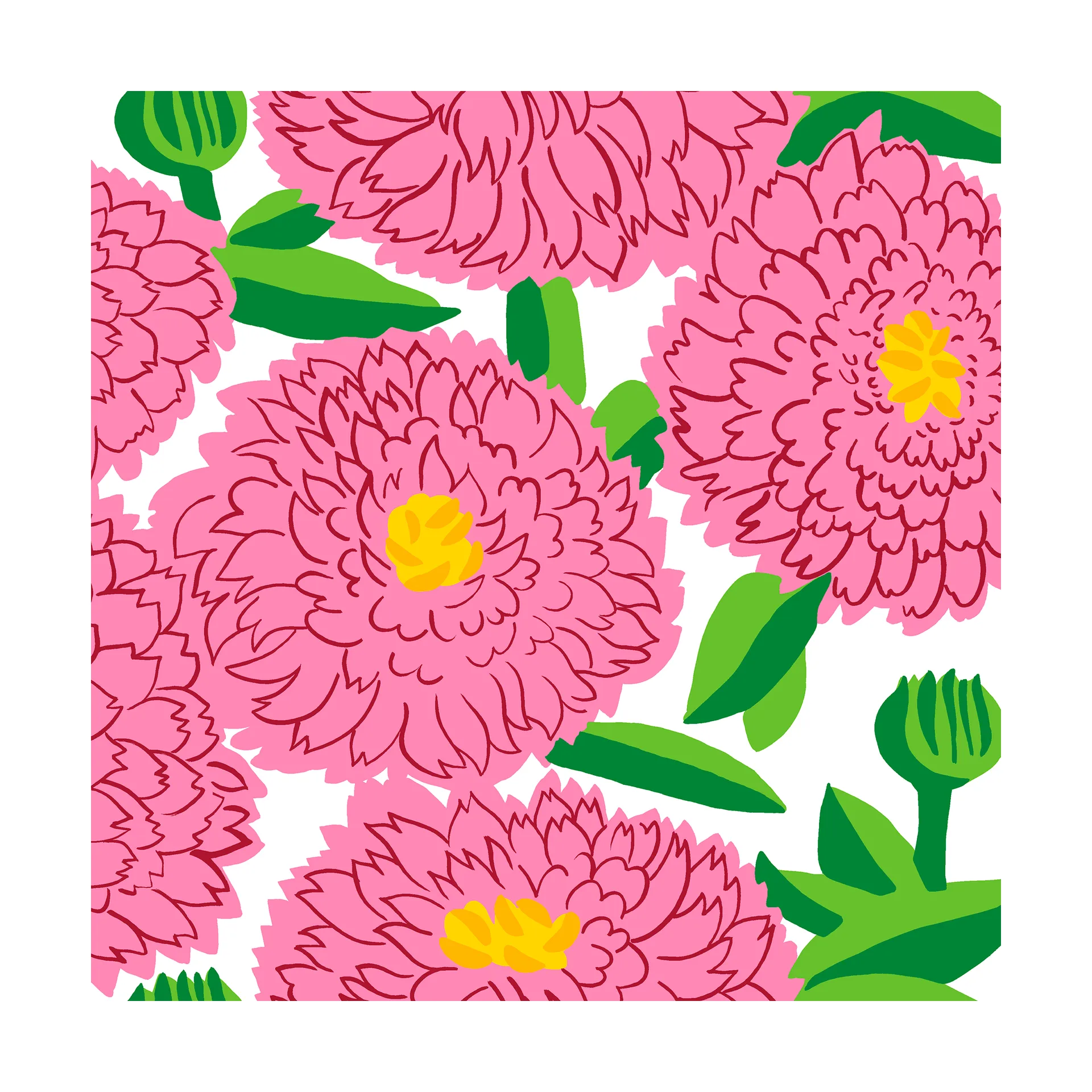 Serviette Primavera 33x33 cm 20-pack, Pink Marimekko