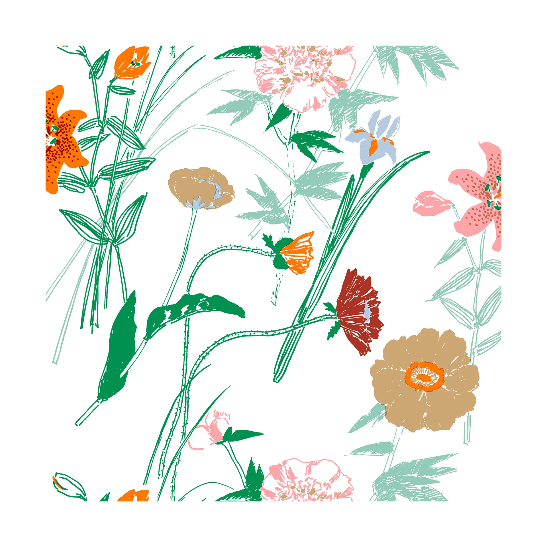 Serviette Puutarhakutsut 33x33 cm Lot de 20, White Marimekko